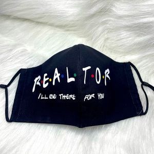 Realtor mask with friends logo